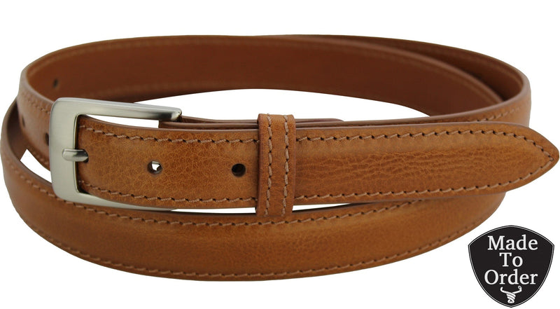 Tan Italian Calf Leather Dress Belt 1" BullhideBelts.com Tan Italian Calf Leather Dress Belt 1" BullhideBelts.com