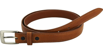 Tan Italian Calf Leather Designer One Inch Wide Dress Full Grain Leather Belt (Allow Approx. 4 Weeks To Ship) - Bullhide Belts