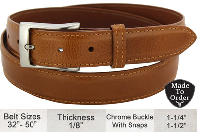 Bullhide Belts Tan Italian Calf Leather Dress or Casual Designer Belt (Made To Order)