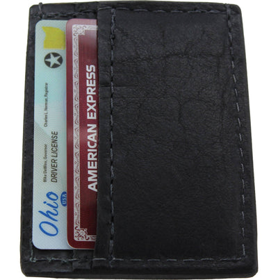 Black American Bison Money Clip Wallet With Credit Card Slots - Bullhide Belts