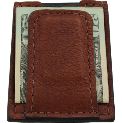 Brown American Bison Money Clip Wallet With Credit Card Slots - Bullhide Belts