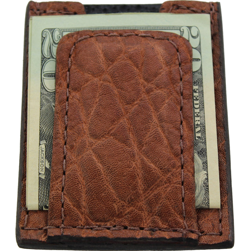 Caramel Brown Elephant Money Clip Wallet With Credit Card Slots - Bullhide Belts