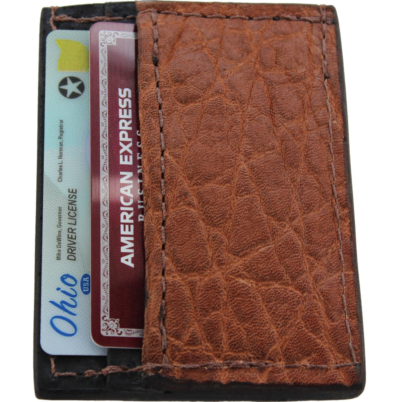 Caramel Brown Elephant Money Clip Wallet With Credit Card Slots - Bullhide Belts