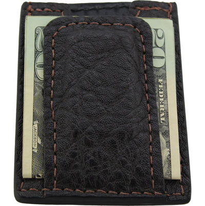 Dark Brown Elephant Money Clip Wallet With Credit Card Slots - Bullhide Belts