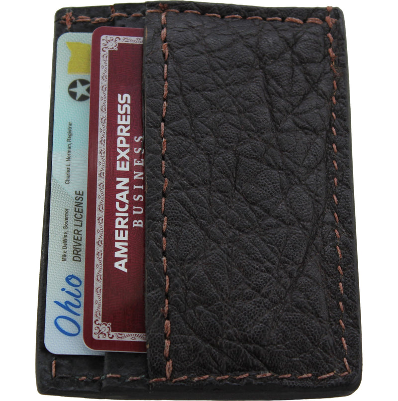 Dark Brown Elephant Money Clip Wallet With Credit Card Slots - Bullhide Belts