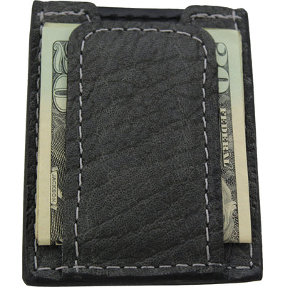 Charcoal Check Money Clip Card Case - Men