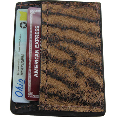 Rustic Brown Elephant Money Clip Wallet With Credit Card Slots - Bullhide Belts