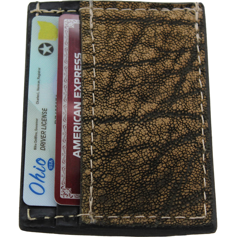 Tree Bark Elephant Money Clip Wallet With Credit Card Slots - Bullhide Belts