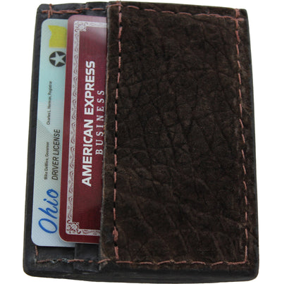 Brown Hippopotamus Money Clip Wallet With Credit Card Slots - Bullhide Belts