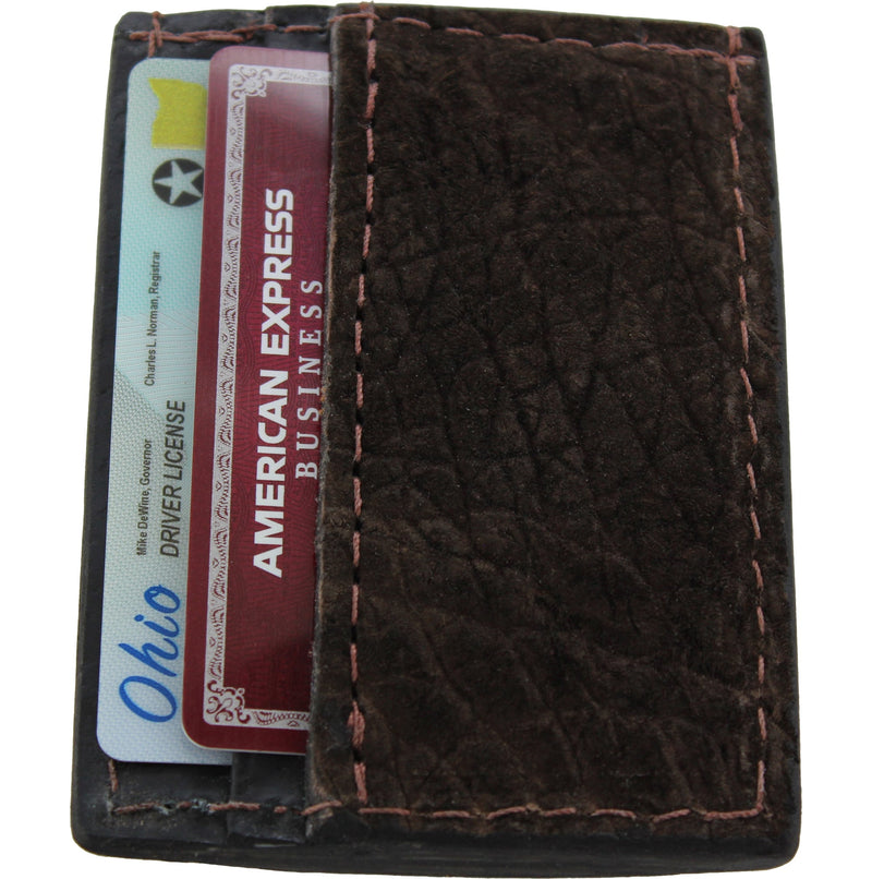 Brown Hippopotamus Money Clip Wallet With Credit Card Slots - Bullhide Belts