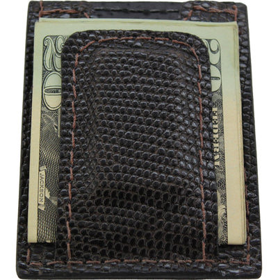 Brown Lizard Money Clip Wallet With Credit Card Slots - Bullhide Belts