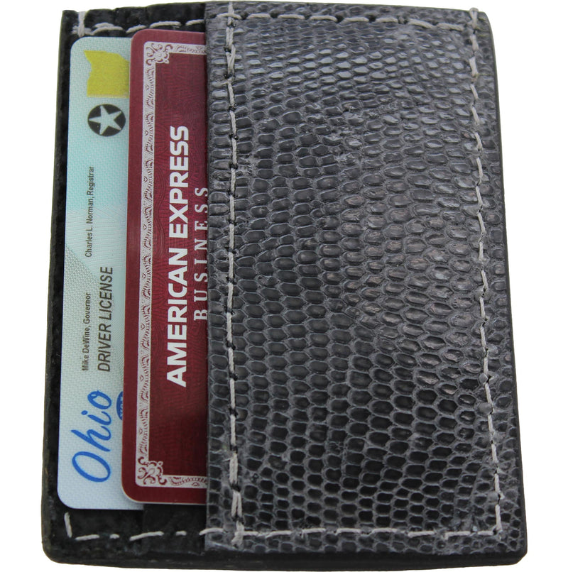 Gray Lizard Money Clip Wallet With Credit Card Slots - Bullhide Belts