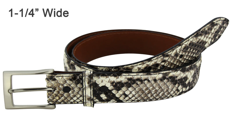 Bullhide Belts Natural Python Snake Skin Dress or Casual Designer Belt