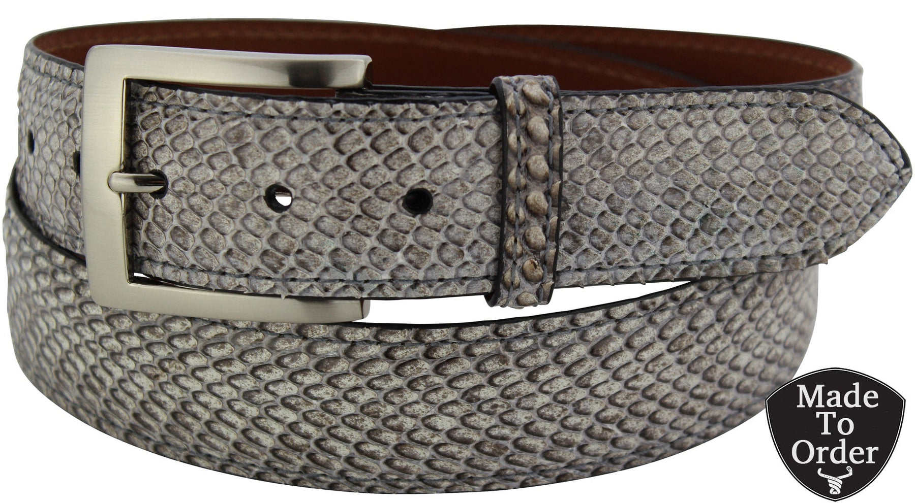 Men's Cobra Snake Skin Designer Full Grain Leather Belt **Made To Order Allow To Weeks To Ship
