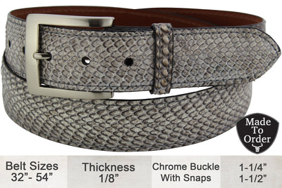Bullhide Belts Cobra Snake Skin Dress or Casual Designer Belt