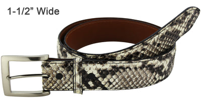 Bullhide Belts Natural Python Snake Skin Dress or Casual Designer Belt