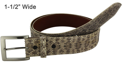Western Diamondback Rattlesnake Designer Full Grain Leather Belt (Allow Approx. 4 Weeks To Ship) - Bullhide Belts