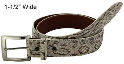 Bullhide Belts Viper Snake Skin Dress or Casual Designer Belt