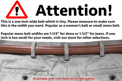 The Colt: Men's Brown Stitched Leather Belt Petite Width 1.00" - Bullhide Belts