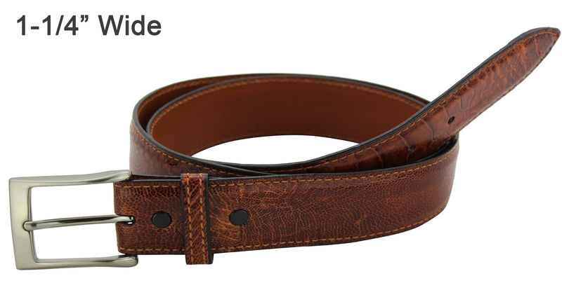 Bullhide Belts Cognac Ostrich Leg Dress or Casual Designer Belt