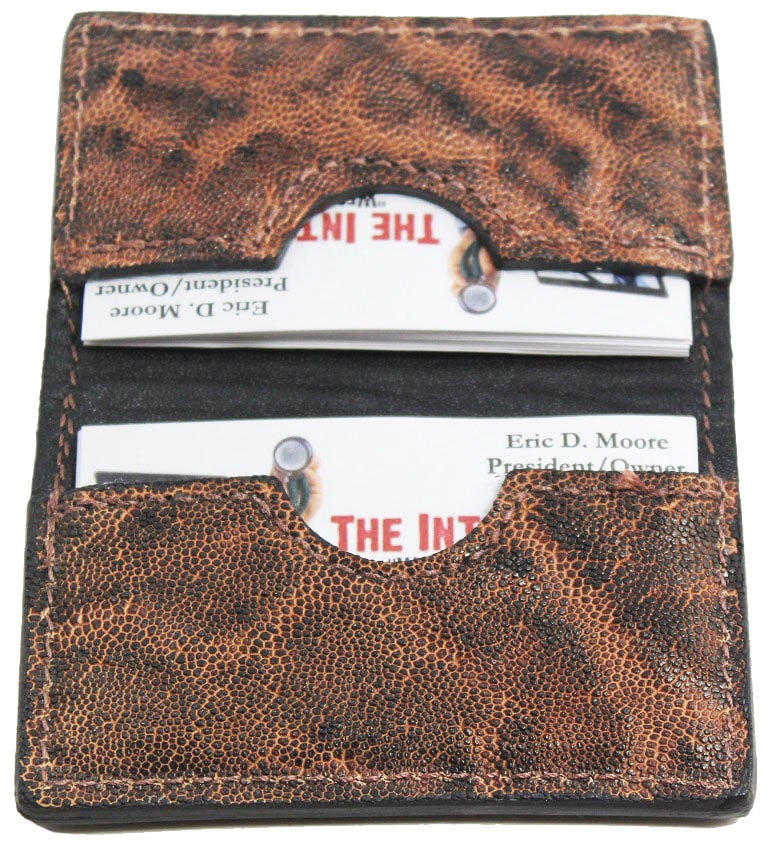 Rustic Brown Elephant Credit Card & Business Card Wallet - Bullhide Belts