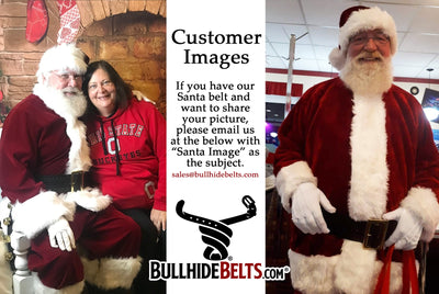 Bullhide Belts Black Leather Oak Leaf Embossed Santa Claus Belt (SKU 8586-18)