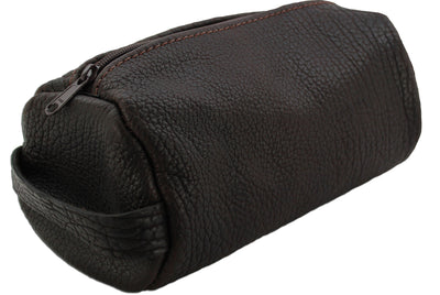 Bullhide Belts Dark Brown American Bison Travel Toiletry Zippered Bag