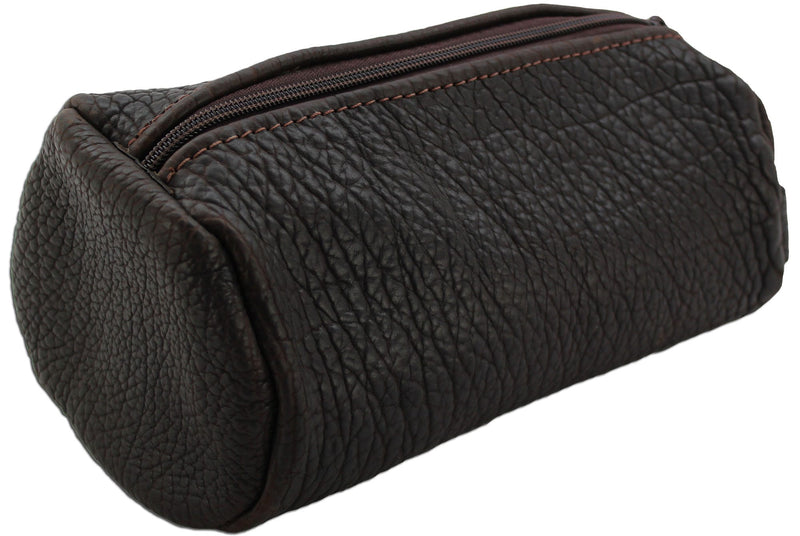 Bullhide Belts Dark Brown American Bison Travel Toiletry Zippered Bag