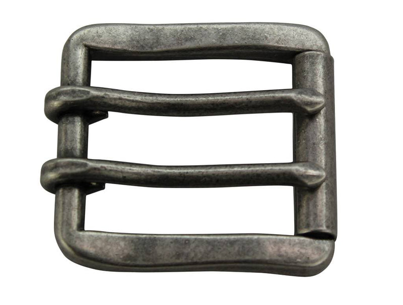 Truman: Brushed Nickel Double Prong Roller Buckle - Bullhide Belts