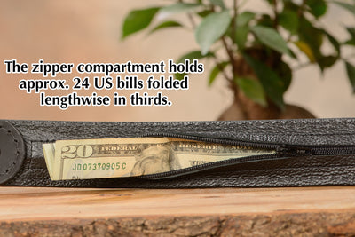 Black American Alligator Money Belt With 25" Zipper - Bullhide Belts