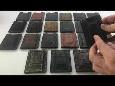 Black Lizard Money Clip Wallet With Credit Card Slots