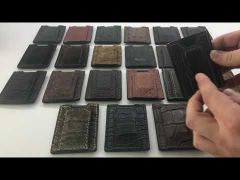 Black Ostrich Money Clip Wallet With Credit Card Slots