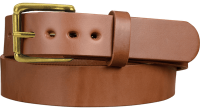 The Eastwood: Men's Caramel Tan Non Stitched Leather Belt Max Thick With Brass 1.50" - Bullhide Belts