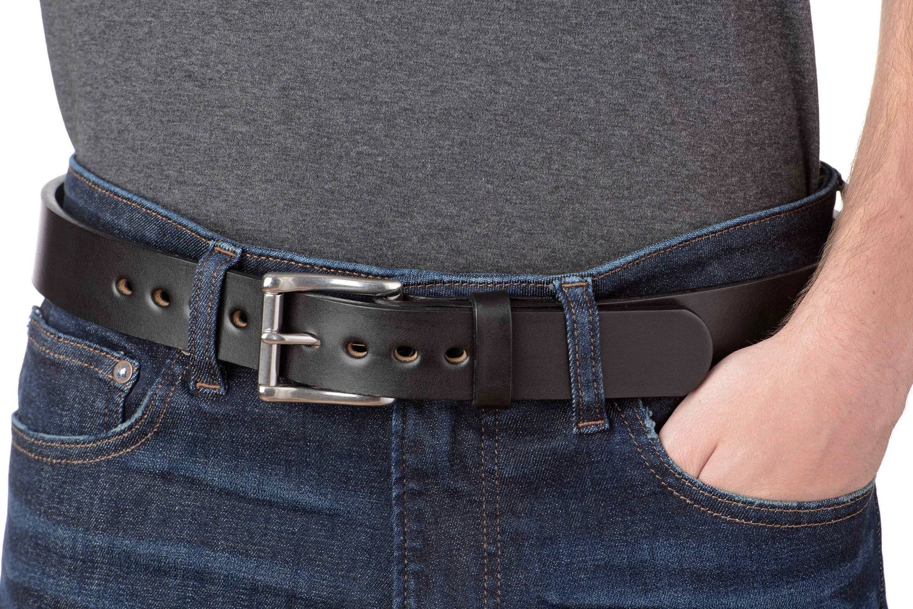 The Eastwood: Men's Black Non Stitched Leather Belt Max