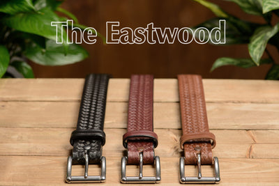 The Eastwood: Men's Caramel Tan Basket Weave Leather Belt Max Thick 1.50" - Bullhide Belts