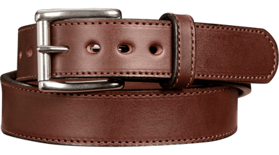 The Eastwood: Men's Brown Stitched Leather Belt Max Thick 1.50" - Bullhide Belts