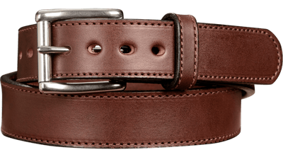 The Eastwood: Men's Brown Stitched Leather Belt Max Thick 1.50" - Bullhide Belts