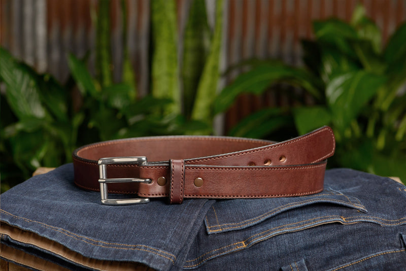 SPECIAL OFFER The Eastwood: Brown Stitched Max Thick 1.50" - Bullhide Belts