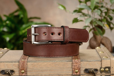SPECIAL OFFER The Eastwood: Brown Stitched Max Thick 1.50" - Bullhide Belts