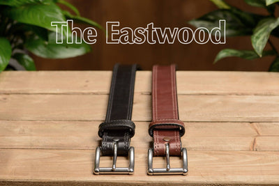 The Eastwood: Men's Brown Double Stitched Leather Belt Max Thick 1.50" - Bullhide Belts