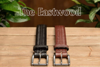 The Eastwood: Men's Black Basket Weave Leather Belt Max Thick 1.75" Extra Wide - Bullhide Belts