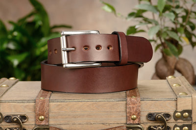 The Eastwood: Men's Brown Non Stitched Leather Belt Max Thick 1.75" Extra Wide - Bullhide Belts