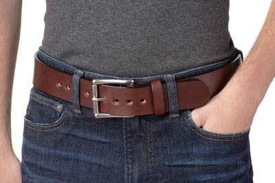 The Eastwood: Men's Brown Non Stitched Leather Belt Max Thick 1.75" Extra Wide - Bullhide Belts