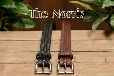 The Norris: Brown Stitched Basket Weave Max Thick With Steel Core 1.50" - Bullhide Belts