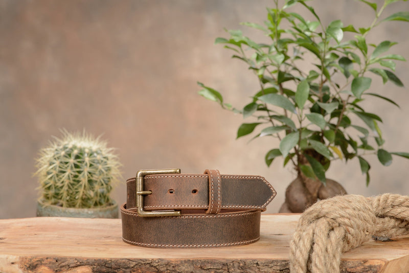 SPECIAL OFFER The Crazy Horse: Rustic Brown Stitched 1.50" HUGE SITE BUSTER DEAL! - Bullhide Belts