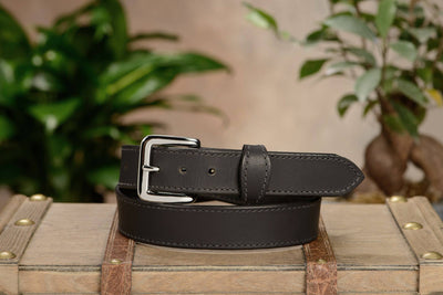 The Lakota: Black Stitched Water Buffalo With Snaps 1.25" - Bullhide Belts