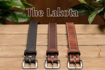 The Lakota: Brown Stitched Water Buffalo With Snaps 1.25" - Bullhide Belts