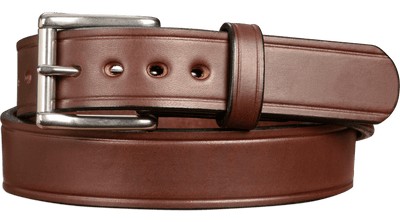 The Eastwood: Men's Brown Creased Accent Leather Belt Max Thick 1.50" - Bullhide Belts