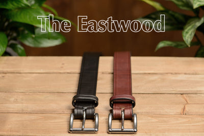 The Eastwood: Men's Brown Creased Accent Leather Belt Max Thick 1.50" - Bullhide Belts