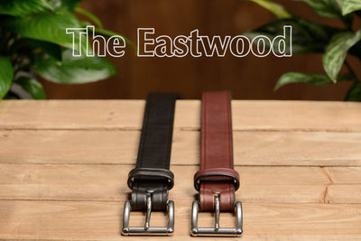 The Eastwood: Men's Black Creased Accent Leather Belt Max Thick 1.50" - Bullhide Belts